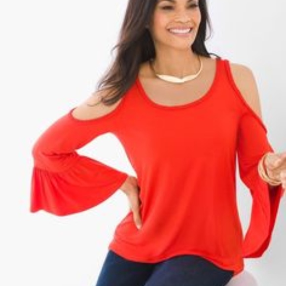 Chico's Tops - Chico's Garibaldi Braided Cold Shoulder Top